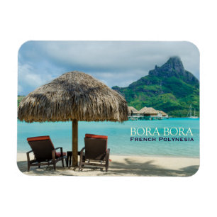 Beach on Bora Bora rechthoekige tekstmagneet Magneet