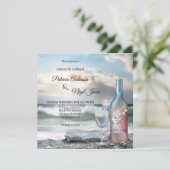 Beach or Destination Wine Theme Weddenschap Kaart (Staand voorkant)