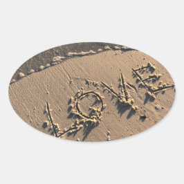 Beach Ovale Sticker