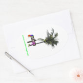 beach ovale sticker (Envelop)