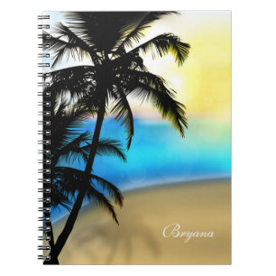Beach overdag & palmbomen tropisch notitieboek