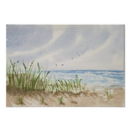 Beach painting  foto afdruk