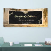 Beach Palm Glitter Afstuderen Pet, Confetti Spandoek (Beurs)