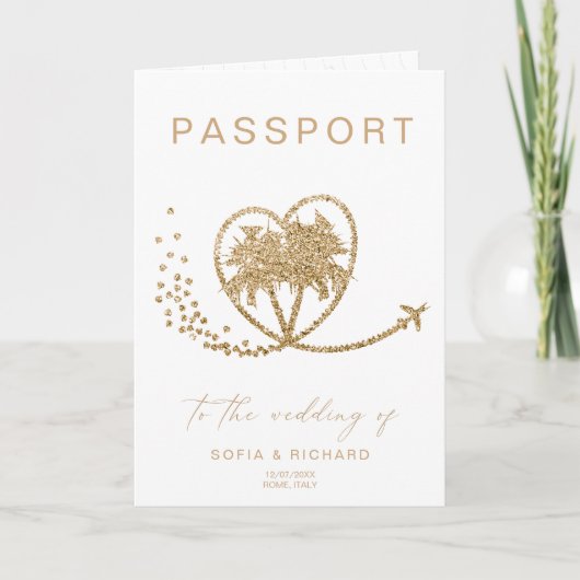 Beach Palm Mariage Destination Passport Carte du m (Devant)