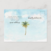 Beach Palm Moving Announement Aankondigingskaart (Achterkant)