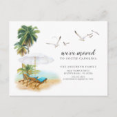 Beach Palm Moving Announement Aankondigingskaart (Voorkant)