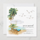 Beach Palm Moving Announement Kaart (Voorkant)