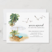 Beach Palm Moving Announement Kaart (Voorkant)