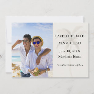 Beach Palm Photo Save the Date