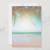 Beach, Palm, Sun, String Lights Script Reception Kaart (Achterkant)