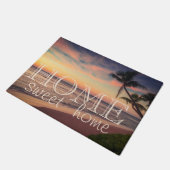 Beach, Palm, Sunset, Home Sweet Home Deurmat (Schuin)