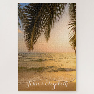 Beach Palm Sunset Legpuzzel