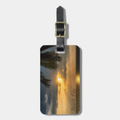 Beach, Palm, Sunset-Personalized Bagagelabel (Voorkant verticaal)
