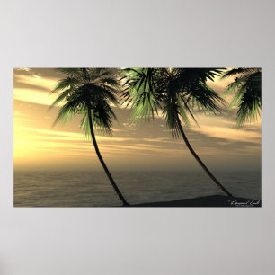 Beach Palm Sunset Print