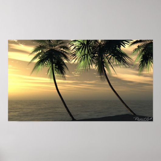 Beach Palm Sunset Print (Voorkant)