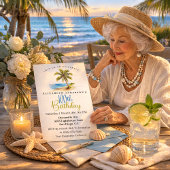 Beach Palm Tree 100th Birthday Kaart