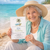 Beach Palm Tree 90th Birthday Kaart