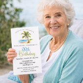 Beach Palm Tree 99th Birthday Kaart