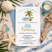 Beach Palm Tree 99th Birthday Kaart