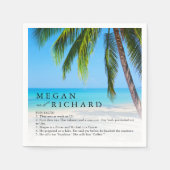 Beach Palm Tree Fun Facts Wedding Reception   Servet (Voorkant)