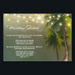 Beach Palm Tree Mariage Réception   Cartes d'hôtel<br><div class="desc">Beach Palm Tree Wedding Réception Hotel Cards - incluez ces fiches de détails pour informer vos invités de l'emplacement de votre réception, du calendrier de la réception et des informations de l'hôtel pour faciliter la planification. Vous pouvez ajouter plus d'informations si nécessaire en cliquant sur le bouton personnaliser ci-dessus. Voir...</div>