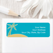 Beach Palm Tree Retour Adresse Étiquette de l'invi (En situation)