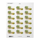Beach Palm Tree retouradres Etiket (Full Sheet)