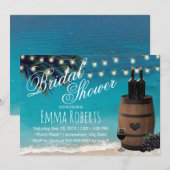 Beach Palm Tree Rustige Vrijgezellenfeest van wijn Kaart (Voorkant / Achterkant)