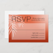 Beach Palm Tree Silhouette RSVP | koraal (Voorkant / Achterkant)