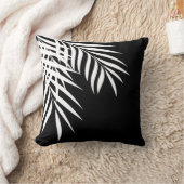 Beach Palm Tree Silhouette | zwart-wit Kussen (Deken)