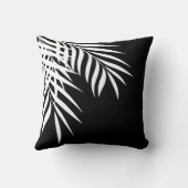 Beach Palm Tree Silhouette | zwart-wit Kussen (Achterkant)
