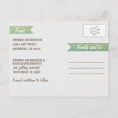 Beach Palm Tree Tropical Enregistrer la date Carte (Dos)