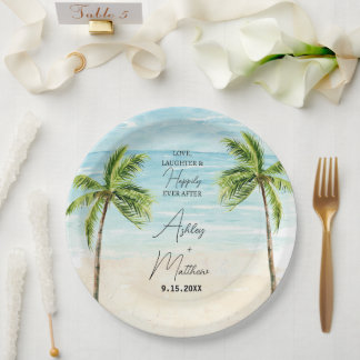 Beach Palm Tree Vrijgezellenfeest Borden Papieren Bordje