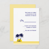 Beach Palm Tree Weddenschap RSVP-kaart RSVP Kaartje (Voorkant / Achterkant)