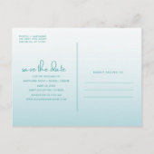 Beach Palm Tree Weddenschap Save the Date Briefkaa Aankondigingskaart (Achterkant)