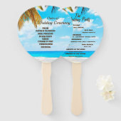 Beach, Palm Trees Ocean Destination Wedding Handwaaier (Voorkant en achterkant)