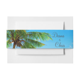 Beach Palm Trees Ocean Destination Wedding Uitnodigingen Wikkel