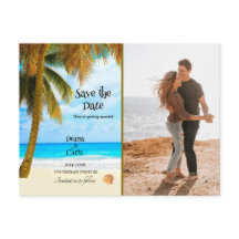 Beach, Palm Trees, Ocean, Save the Date Wedding