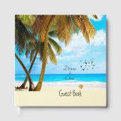 Beach, Palm Trees, Ocean Wedding Gastenboek (Voorkant)