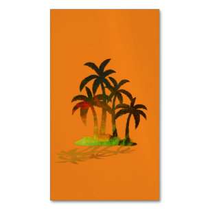 Beach Palm Trees Sunset Visitekaartje Magnet Magnetisch Visitekaartje