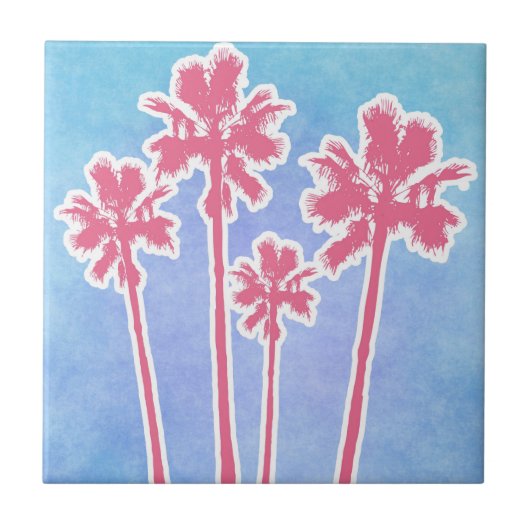 Beach Palm Trees Tegeltje (Voorkant)