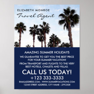 Beach Palm Trees, Travel Agent Adverteren Poster