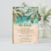 Beach Palm Trees Wedding Informatie Kaart (Staand voorkant)