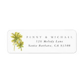 Beach Palm Trepical Return Address Etiket (Voorkant)