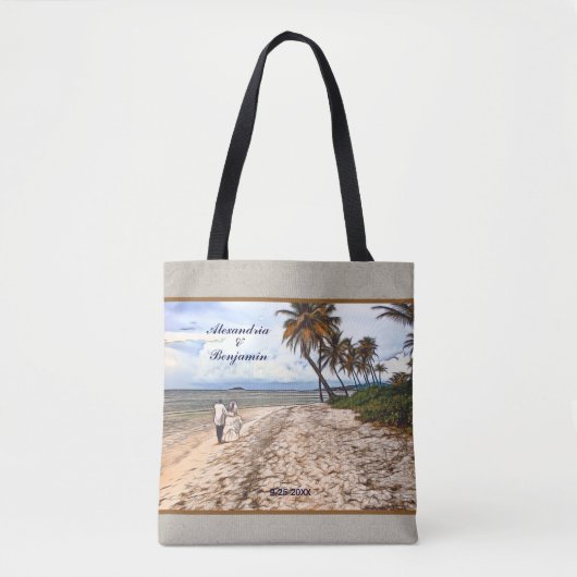 Beach Palm Tropical Destination Custom Draagtas (Voorkant)