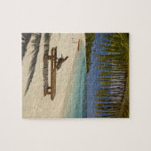 Beach, palmbomen en lounger legpuzzel (Horizontaal)