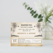 Beach Palms  Boarding Pass Bewaar de datum Aankondigingskaart (Staand voorkant)