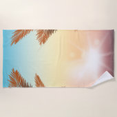 Beach Palms Sunset Strandlaken (Voorkant)