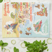 Beach Paradise California Kitchen Towel Theedoek (Gevouwen)
