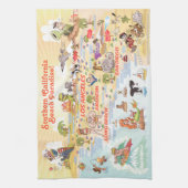 Beach Paradise California Kitchen Towel Theedoek (Verticaal)
